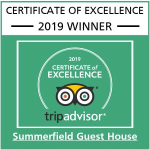 Summerfield Guest House Bridlington Tripadvisor Certificate of Excellence 2019